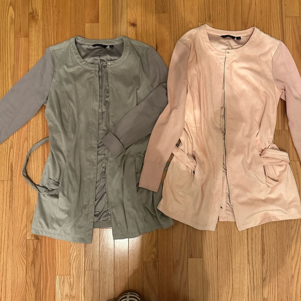 H by Halston washable suede/ jackets in Gray and Pink. You Get both!!
